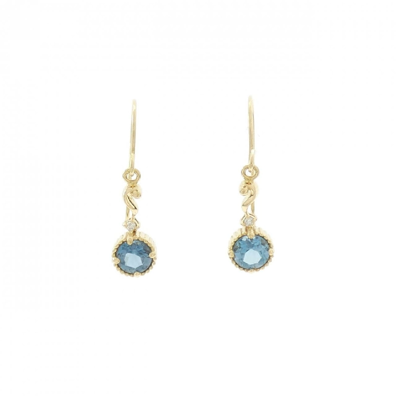 K18YG Blue Topaz Bông tai - Hàng hiệu Chính hãng 868540