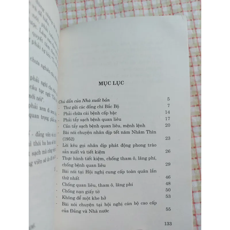 MỘT SỐ BÀI NÓI VÀ VIẾT CỦA CHỦ TỊCH HỒ CHÍ MINH VỀ THỰC HÀNH TIẾT KIỆM CHỐNG THAM Ô,... 961642