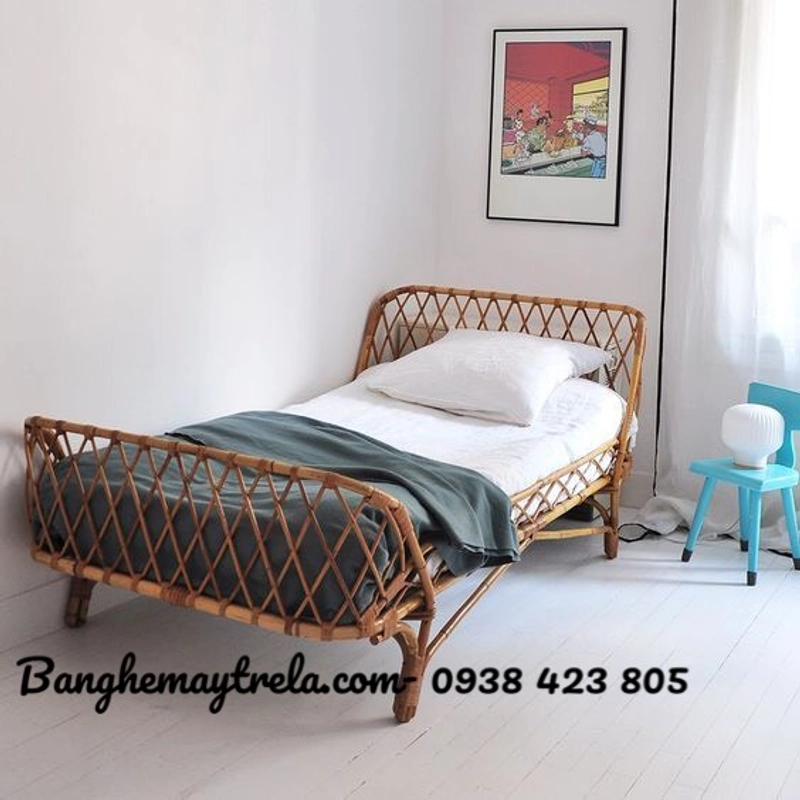 Giường mây tự nhiên cho bé 476199