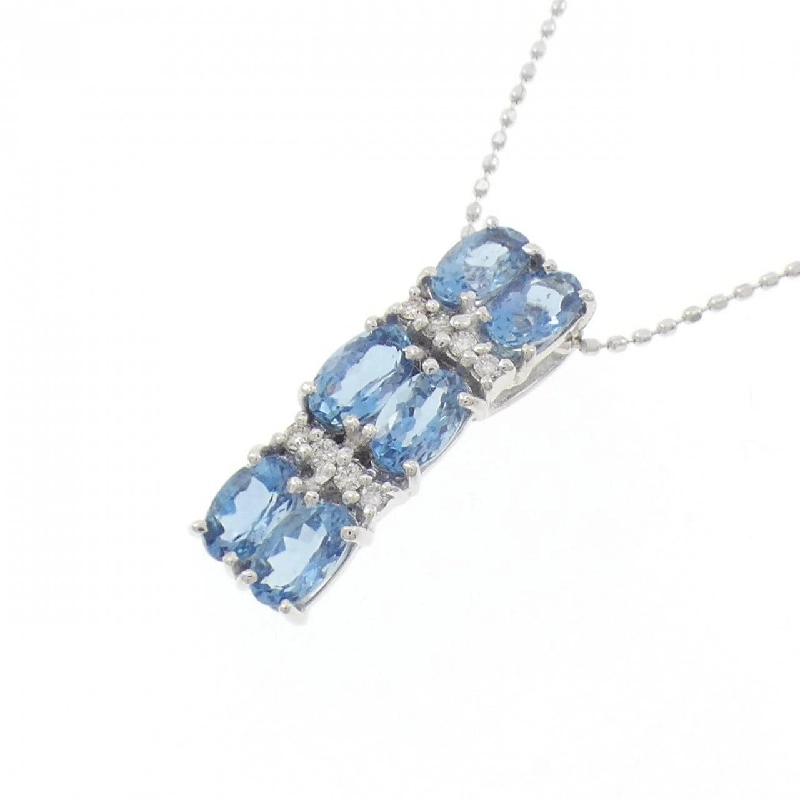K18WG Aquamarine Necklace 1.43CT - Hàng hiệu Authentic 857450