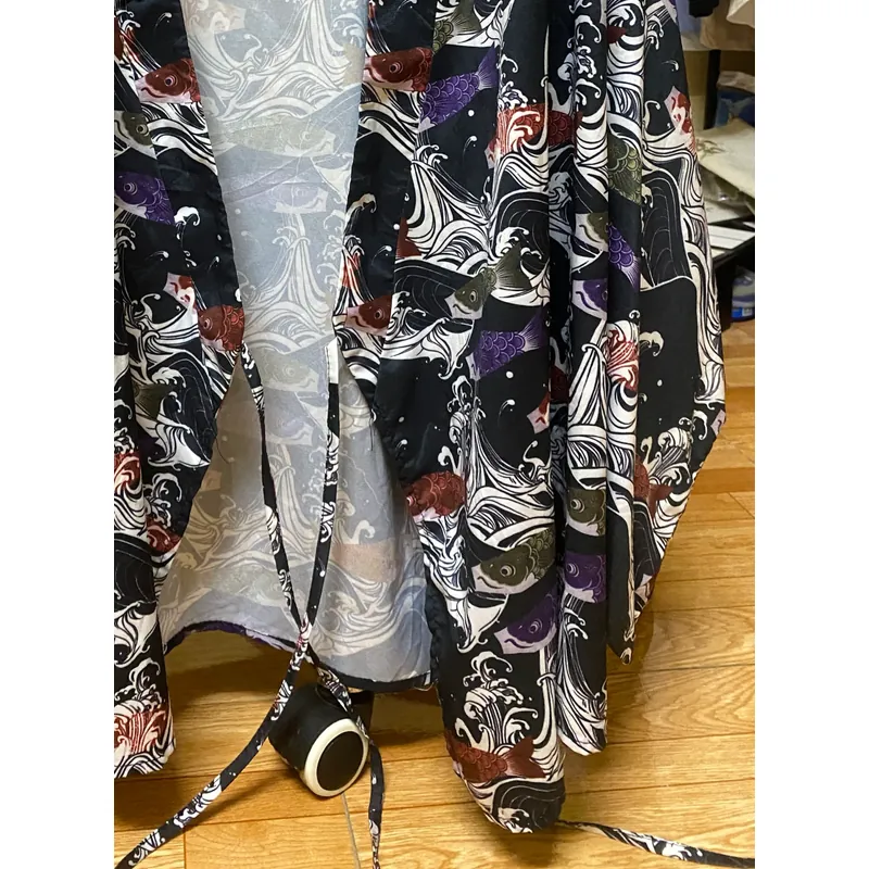 Áo khoác yukata Nhật (kimono hè) freesize 35% cotton 592843