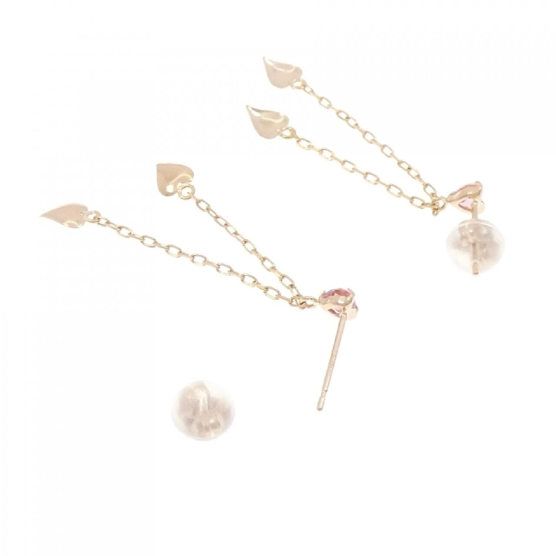 K18PG Bông tai Tourmaline hình trái tim - Hàng hiệu Chính hãng 868172