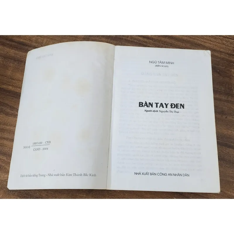 BÀN TAY ĐEN - NXB Công An Nhân Dân (Ngũ Tâm Minh) 734057