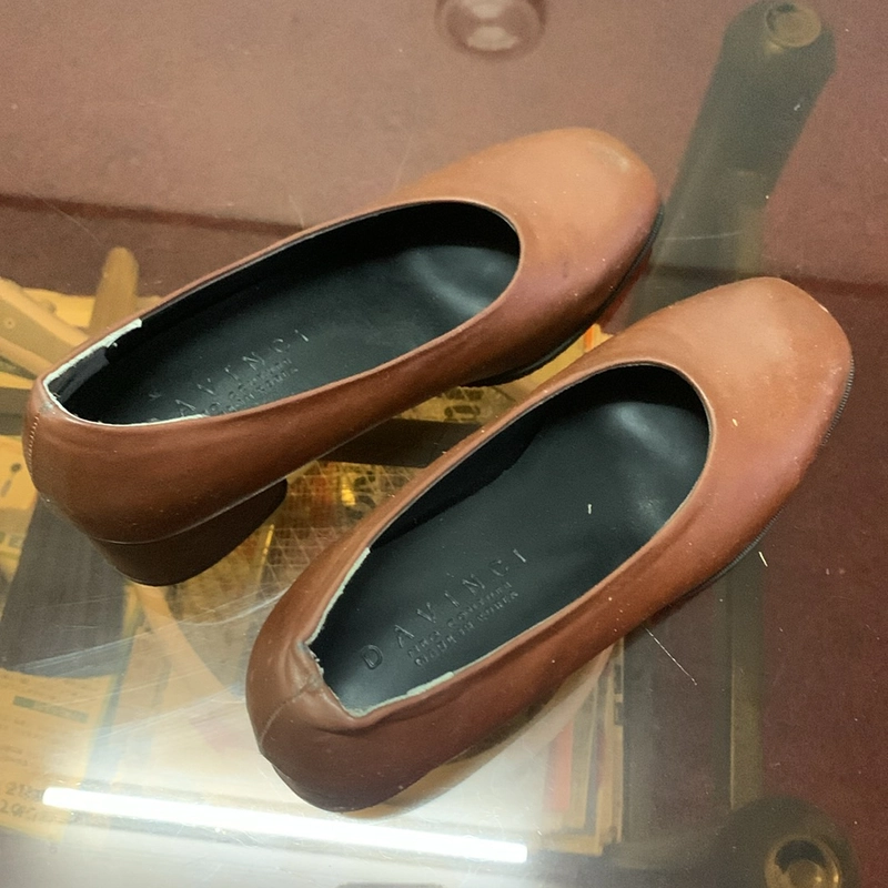 Giày da Hàn quốc gót trụ cao 5cm,size 35 màu nâu , còn tốt 445271