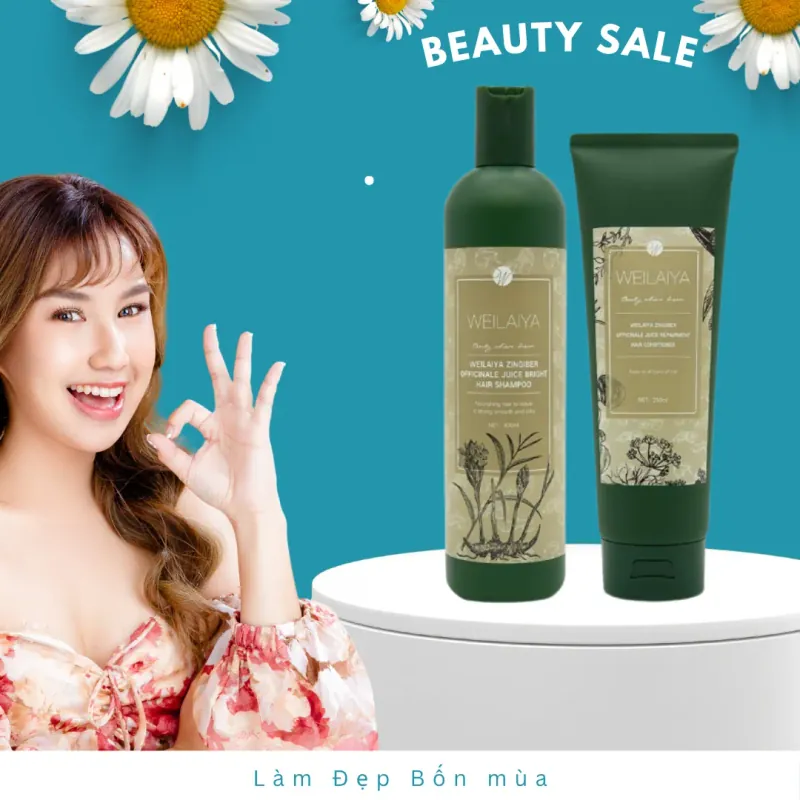 date 12.2025 - Cặp gội xả gừng hà thủ ô Weilaiya chính hãng nguyên tem 295330