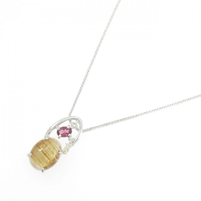 K18WG Dây chuyền đá màu - Hàng hiệu Authentic 859786