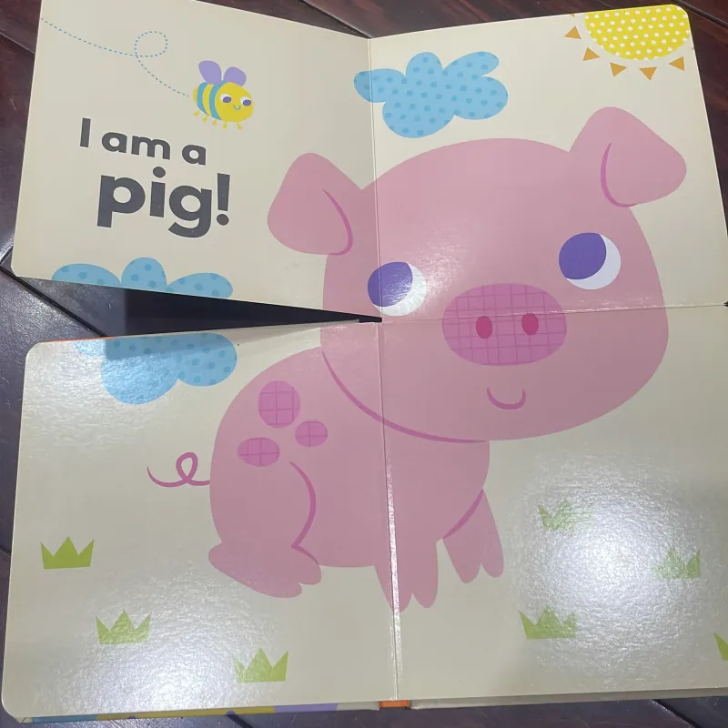 NGOẠI VĂN SÁCH TIẾNG ANH TRẺ EM : GUESS WHO? FARM - fold out book! Little beginners  1028116