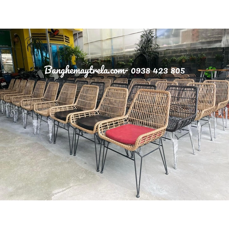 Ghế chân sắt mây nhựa giá rẻ 477787