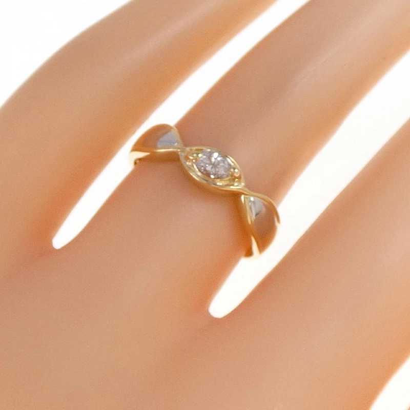 Nhẫn kim cương K18YG/PT900 0.11CT 671397