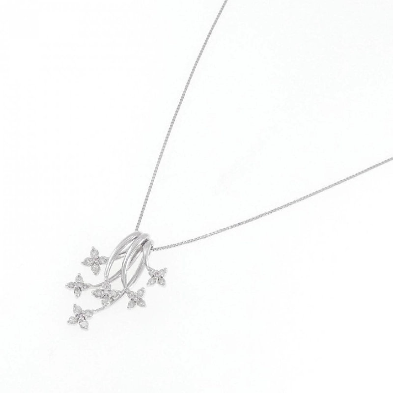 K18WG Dây chuyền kim cương hồng 0.05CT - Hàng hiệu Authentic 862293