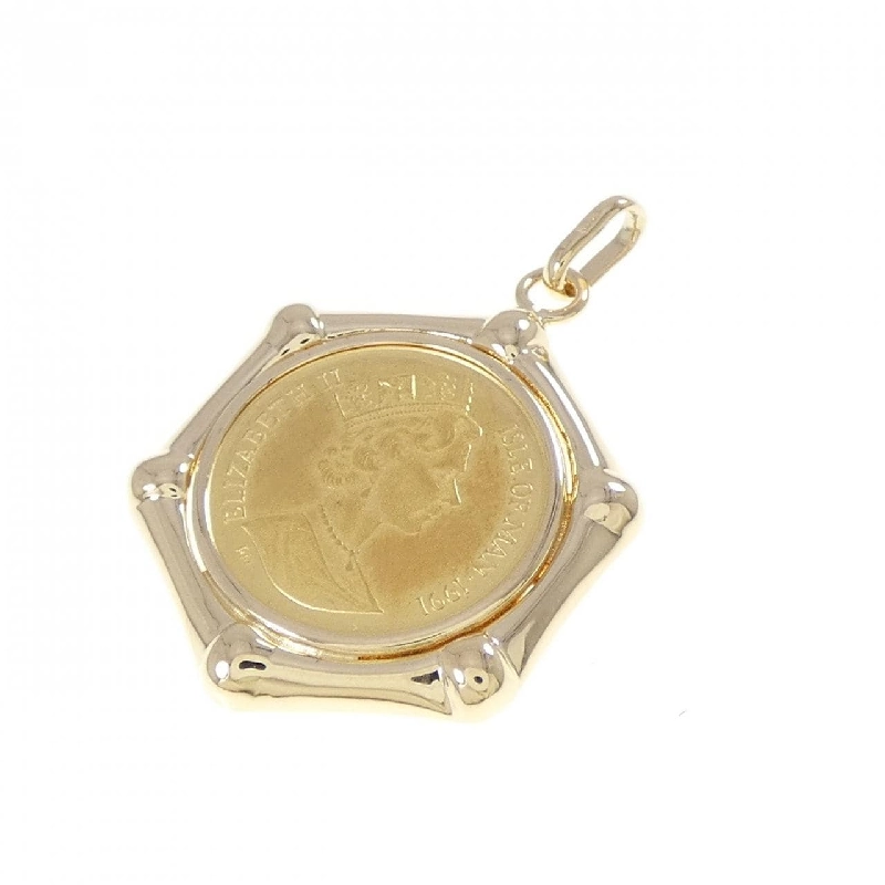 K18YG(枠) Đồng xu Mặt dây chuyền - Hàng hiệu Chính hãng 865552