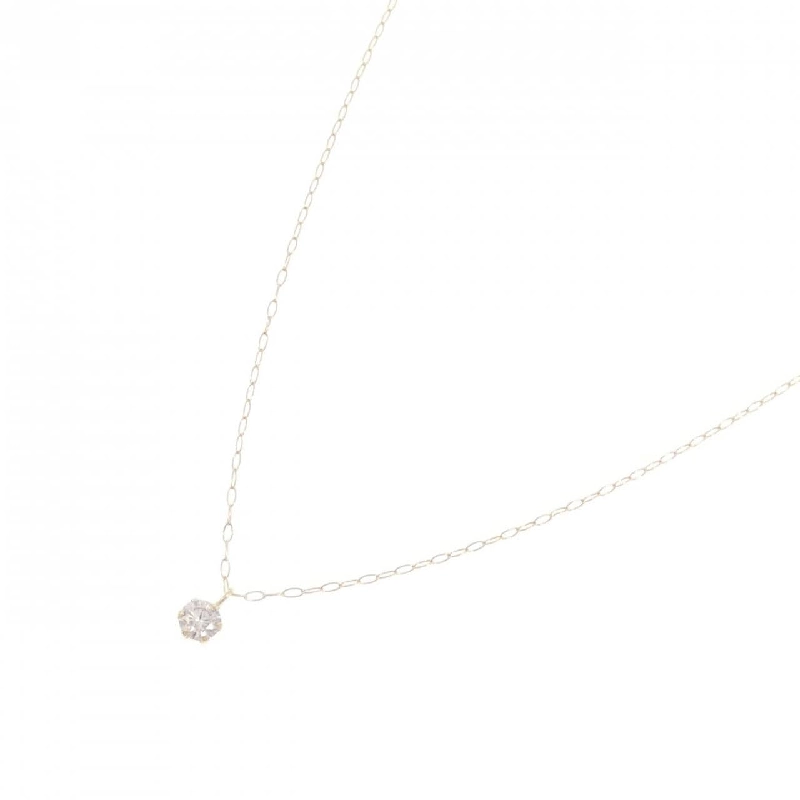 K18YG Solitaire Dây chuyền kim cương 0.10CT - Hàng hiệu Chính hãng 858404