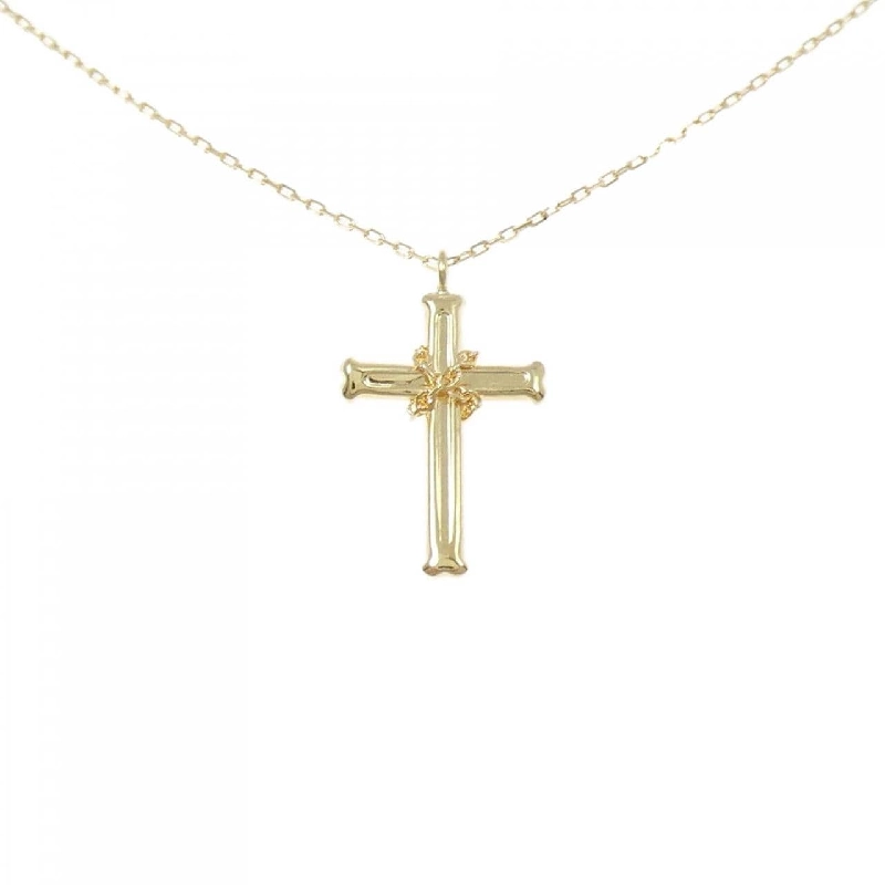 K18YG Dây chuyền hình chữ thập - Hàng hiệu Authentic 860861