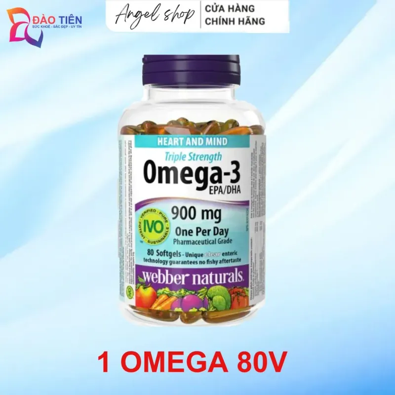 (Hàng CTY MỚI) Dầu cá Omega Webber Naturals nhập khẩu Canada hộp 80 viên 735854