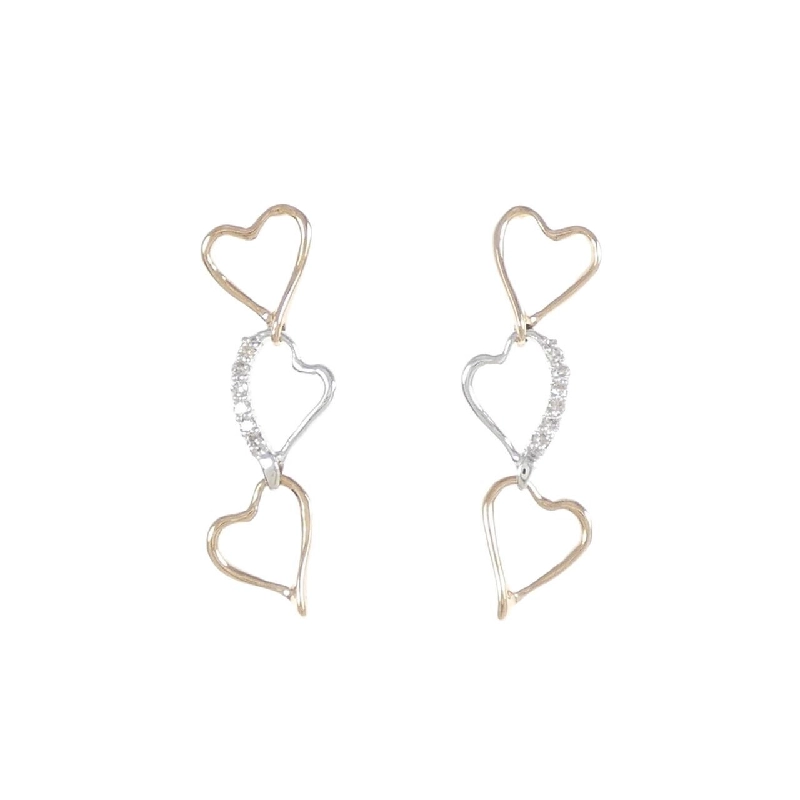 Bông tai kim cương ba màu K18 0.08CT - Hàng hiệu chính hãng 872096