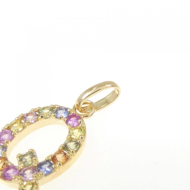 K18YG Chữ cái Q Mặt dây chuyền Sapphire 0.26CT - Hàng hiệu Chính hãng 869439