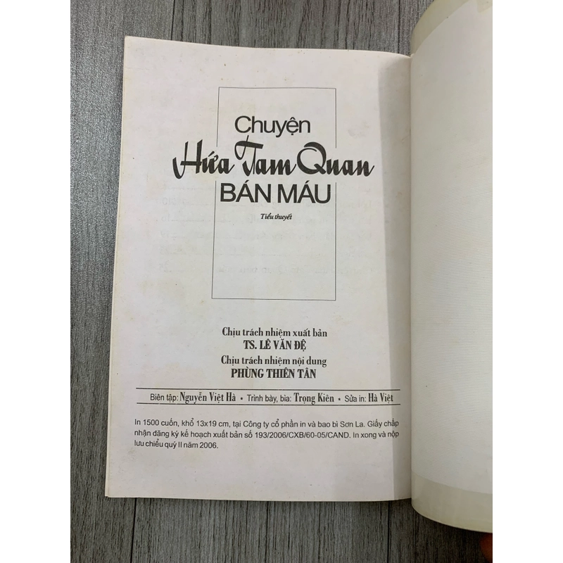 Chuyện hứa tam quan bán máu, dư hoa. 999 466016