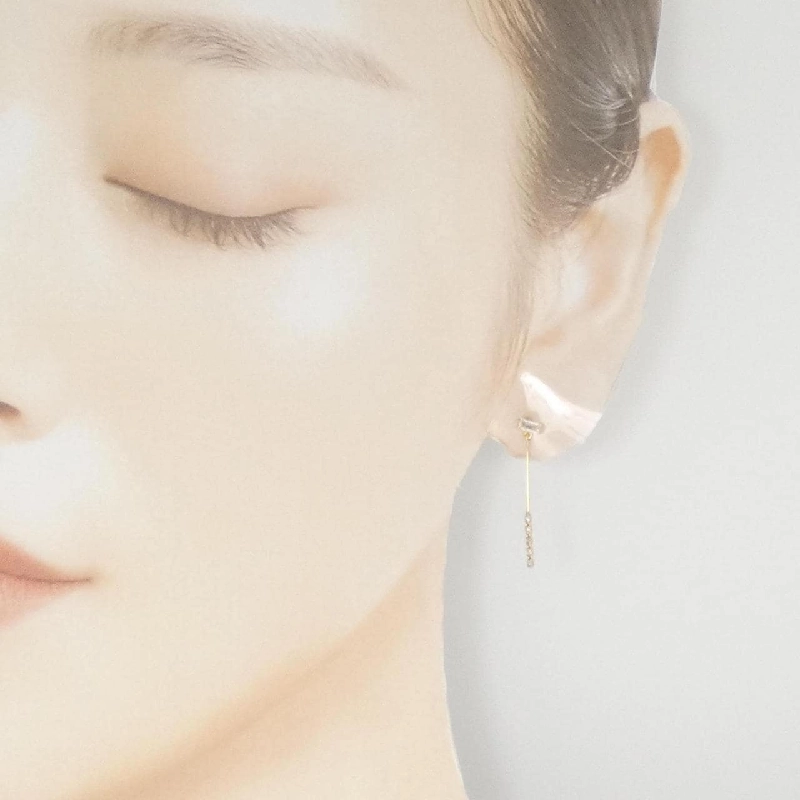 K18YG Bông tai Topaz Trắng - Hàng hiệu Chính hãng 877418