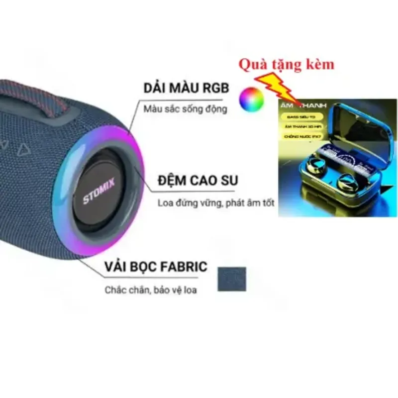 Loa Bluetooth Gochek Stomix C8, bluetooth 5.3, chống nước IPX7, tặng tai nghe bluetooth 974878