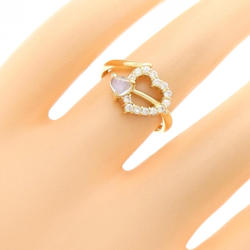 Nhẫn đá mặt trăng K18YG hình trái tim 668958