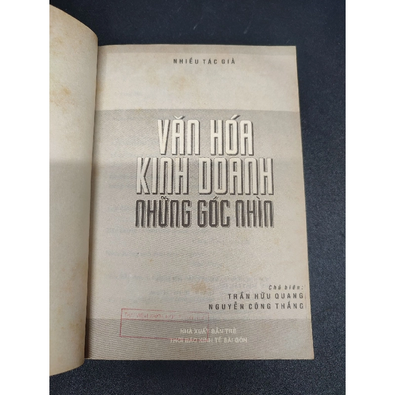 Văn hóa kinh doanh - những góc nhìn năm 2007 mới 70% ố vàng nặng HCM.TN2602 kinh doanh 348186