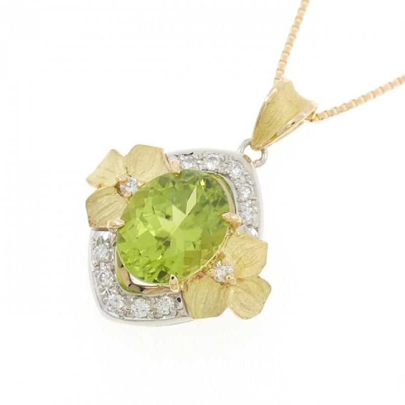 PT900/K18YG Hoa Peridot Dây Chuyền 2.80CT - Hàng hiệu Chính hãng 858513