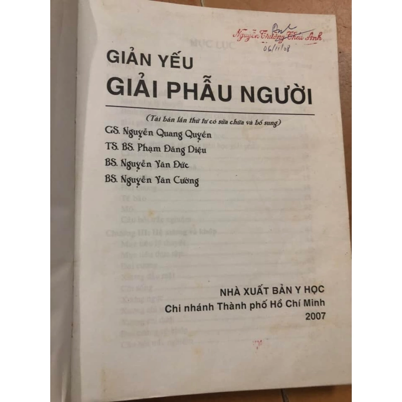 Sách cũ Giản yếu giải phẫu người 307043