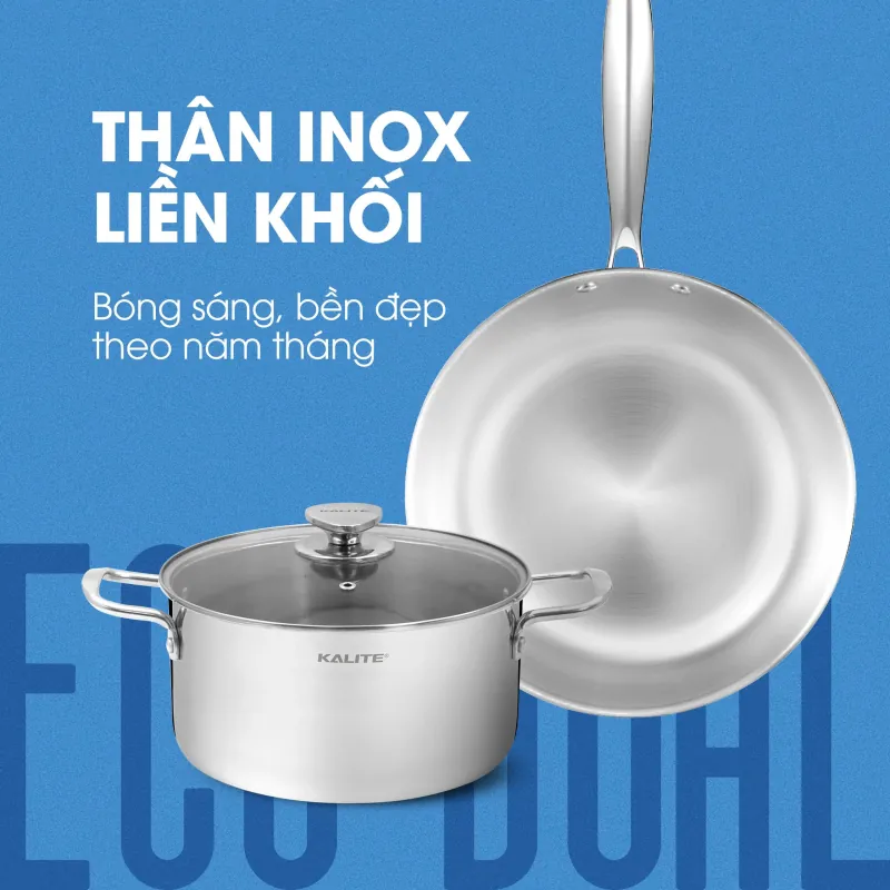 Kalite Dual Lux – Bộ 2 chảo inox cao cấp cho gian bếp hiện đại 734552