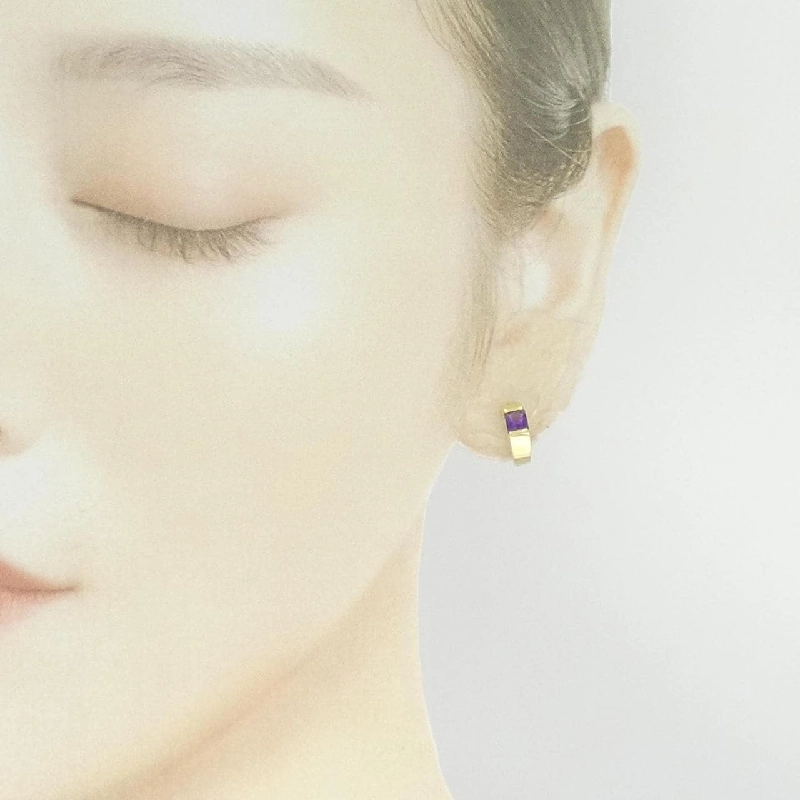 K18YG Amethyst Bông tai - Hàng hiệu Chính hãng 869232