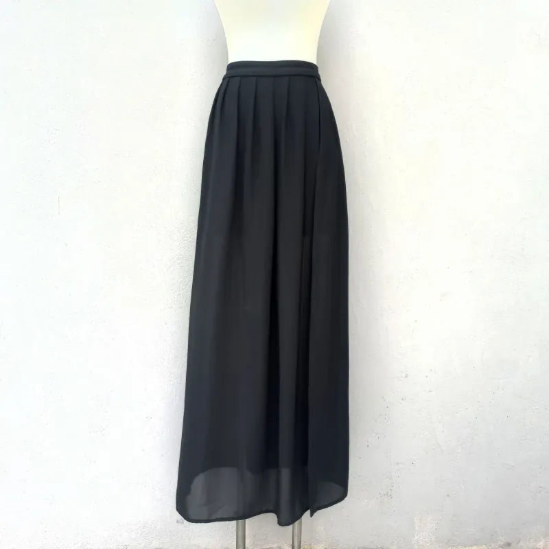 Chân váy maxi voan màu đen 932341