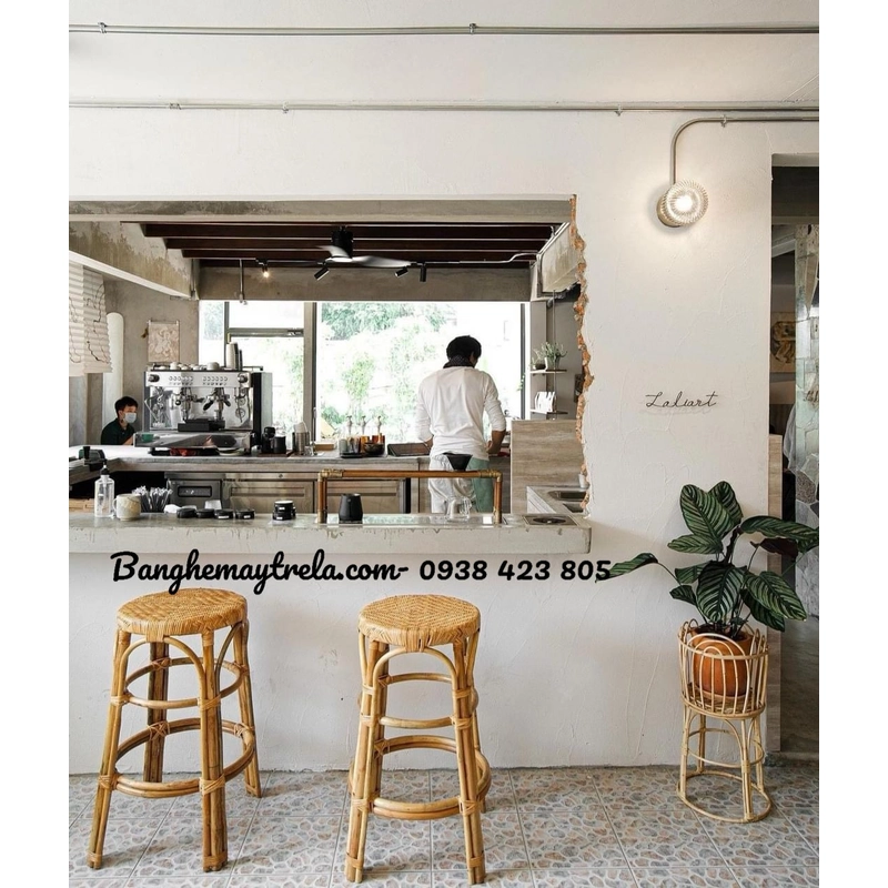 Ghế đôn quầy bar mây tự nhiên 459861