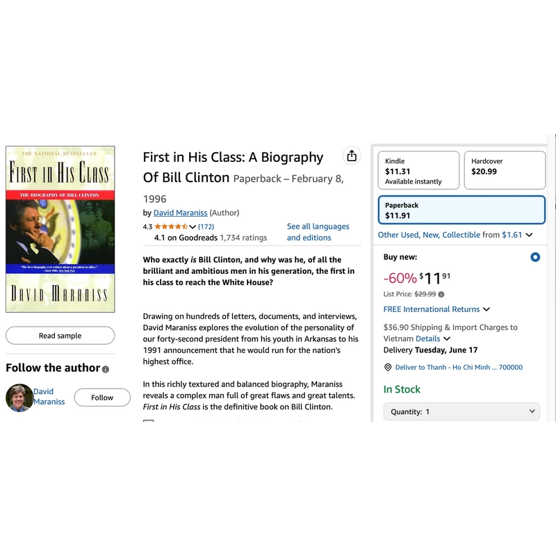 SALE: The biography of Bill Clinton - David Maraniss 451947