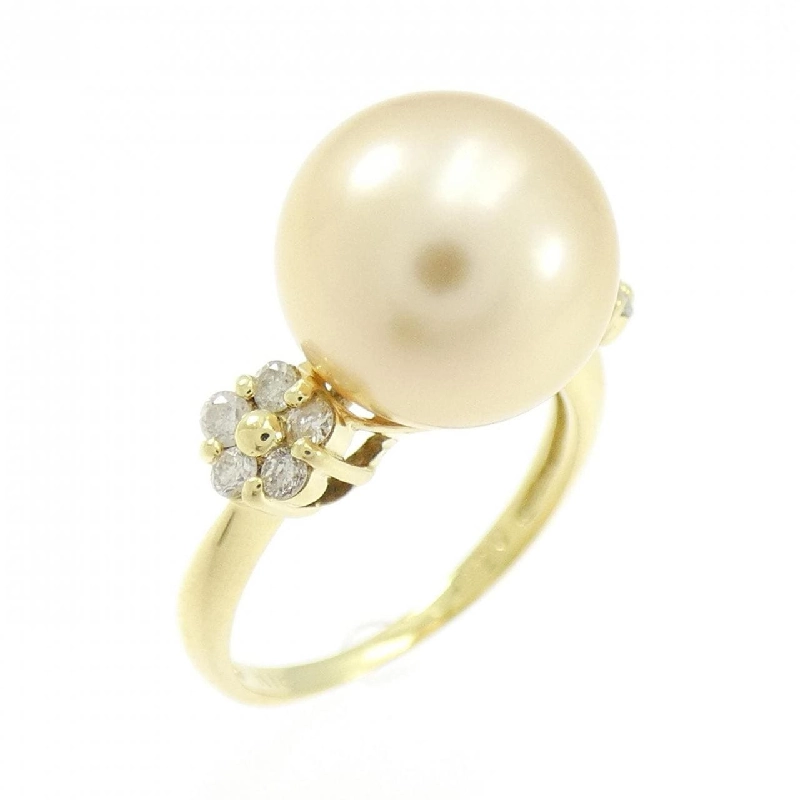 Nhẫn hoa ngọc trai trắng K18YG 10.4mm - Hàng hiệu Authentic 845864