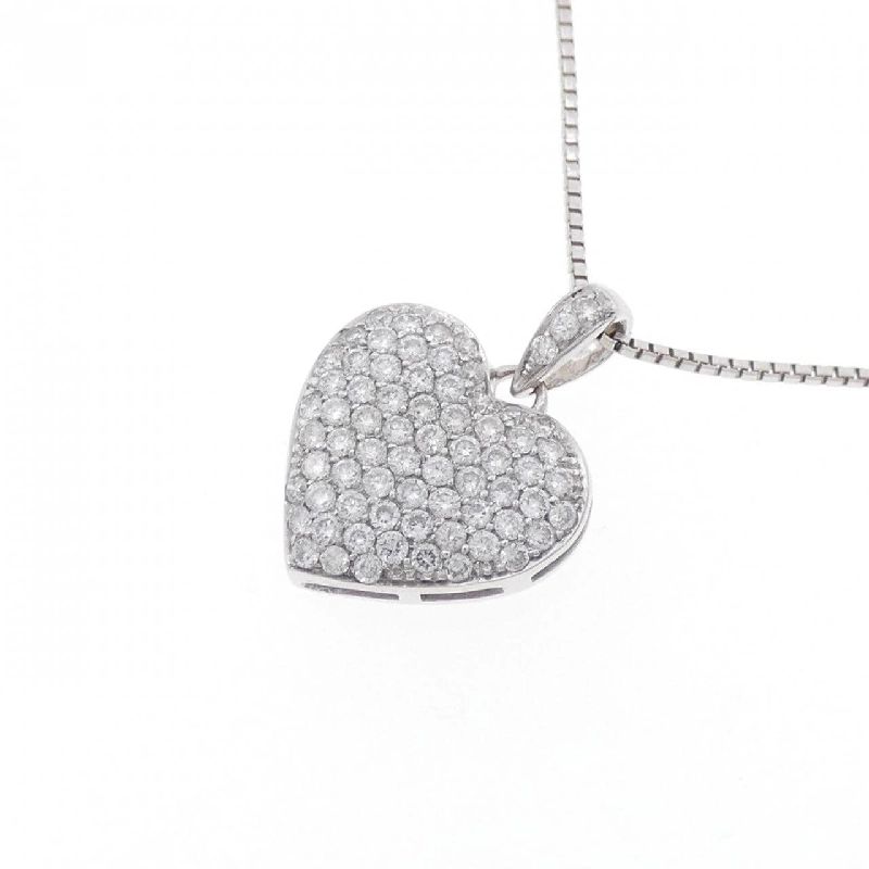 K18WG Dây chuyền kim cương hình trái tim Pavé 0.40CT - Hàng hiệu Chính hãng 863444