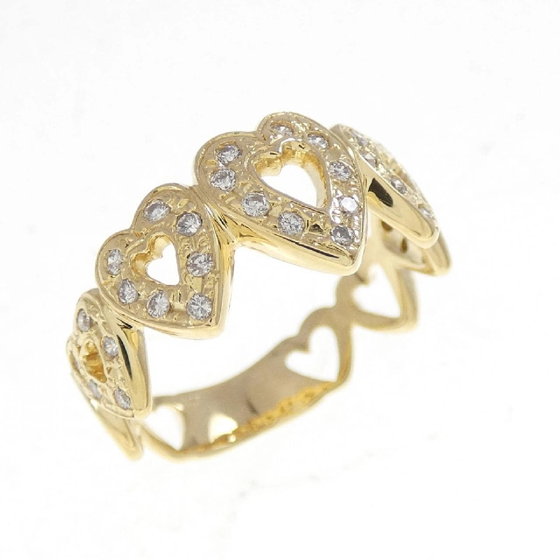 Nhẫn kim cương hình trái tim K18YG - Hàng hiệu Authentic 852721