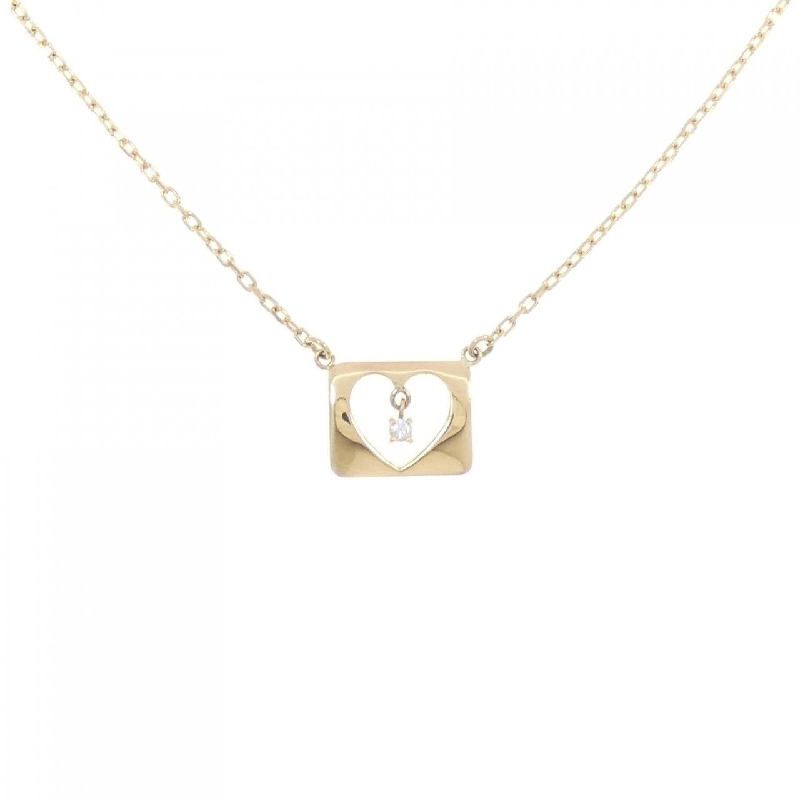 K18YG Solitaire Heart Diamond Necklace - Hàng hiệu Authentic 862786