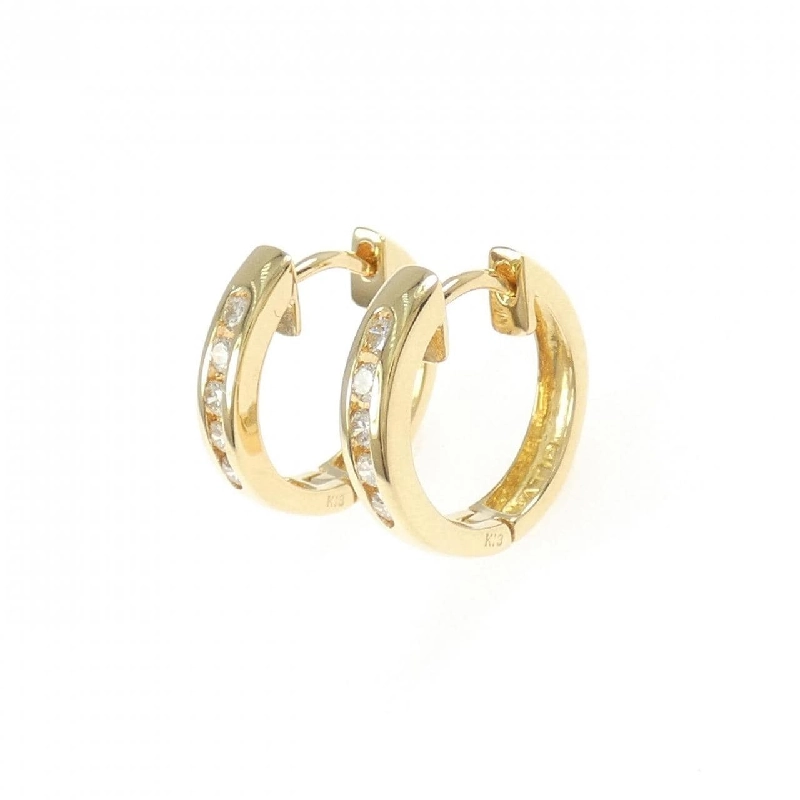 K18YG Bông tai kim cương hình vòng 0.30CT - Hàng hiệu Chính hãng 868314