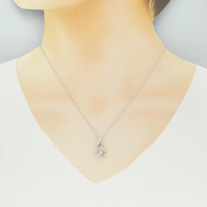 K18WG Hoa Nhẫn Kim Cương Dây Chuyền 0.50CT - Hàng hiệu Chính Hãng 858408