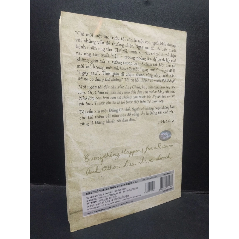 Mọi chuyện trên đời đều có nguyên do Kate Bowler 2019 mới 70% mọt bẩn bìa ố HCM2504 văn học 914202