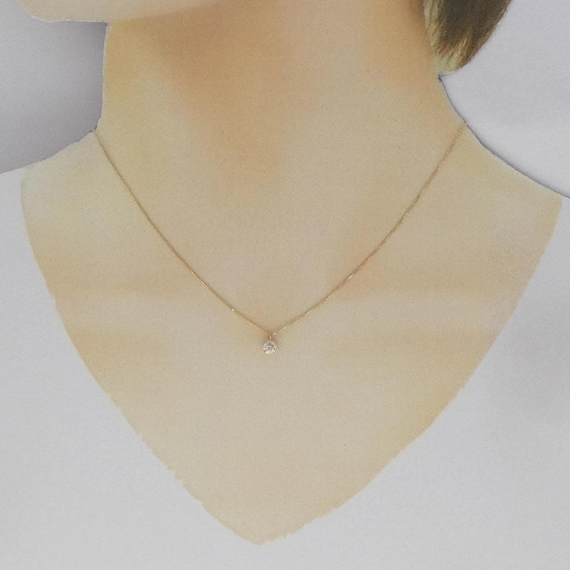 K18YG Solitaire Dây chuyền kim cương 0.252CT - Hàng hiệu Chính hãng 861572