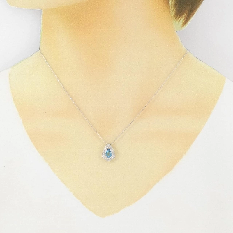 K18WG Blue Topaz Necklace - Hàng hiệu Authentic 859613