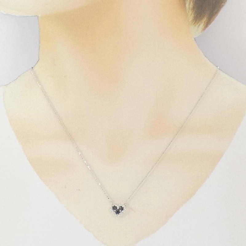 K10WG Heart White Sapphire Necklace - Hàng hiệu Authentic 858485