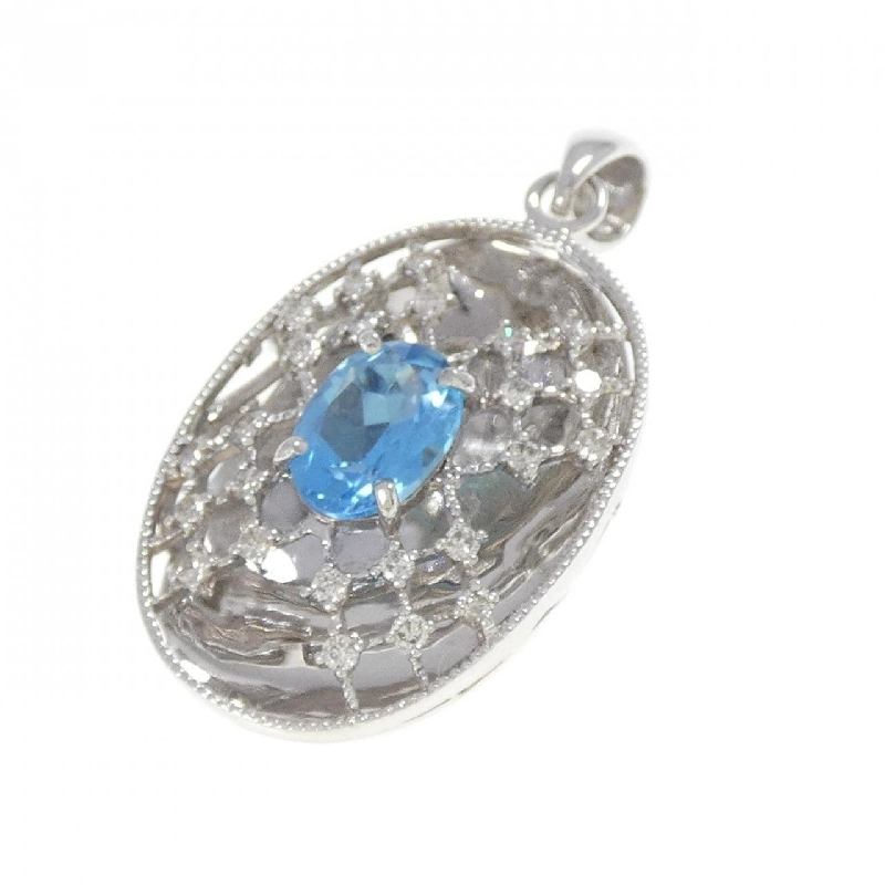 K18WG Đá Topaz Xanh Dương Mặt Dây Chuyền 1.30CT - Hàng hiệu Chính hãng 864315
