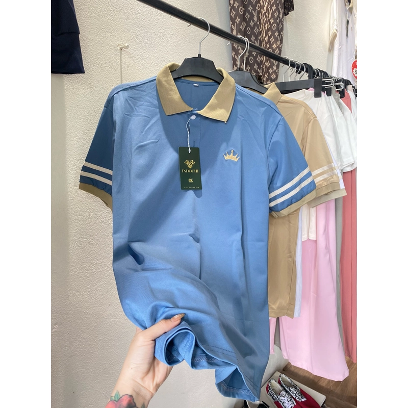 Áo Polo Nam Màu Đen Trắng Xanh Be Size M L XL 495921