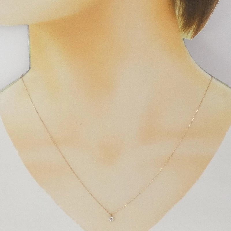 K18PG Solitaire Dây chuyền kim cương 0.13CT - Hàng hiệu Chính hãng 858647