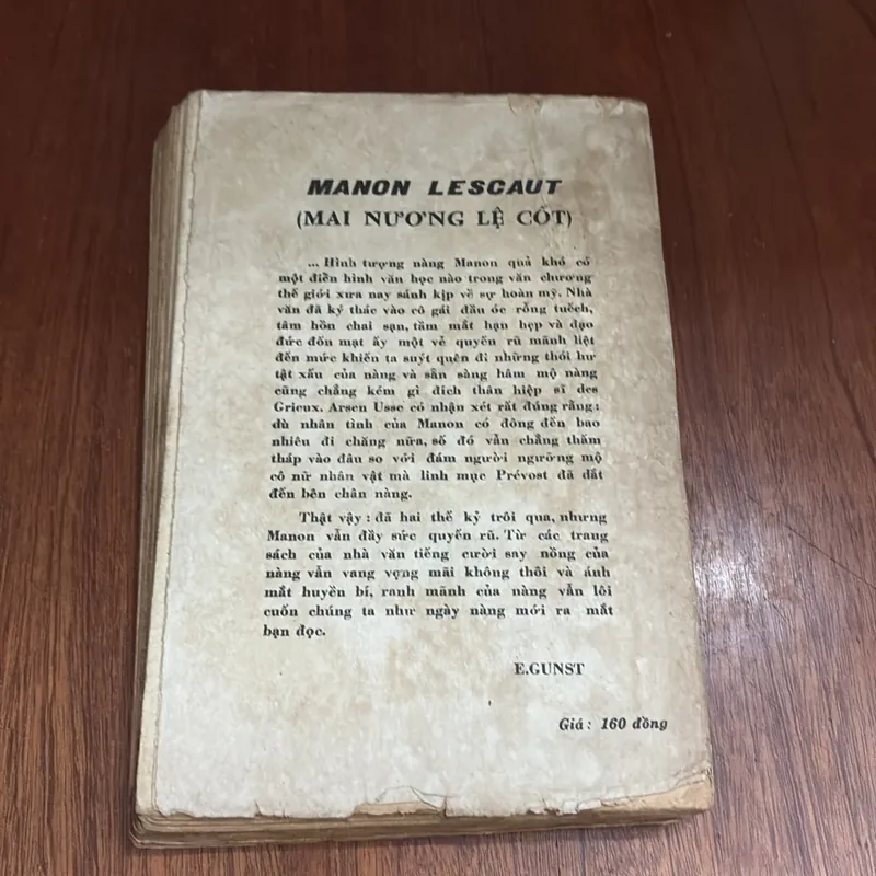 II Sách Xưa: MANÔNG LEXCÔ (Tiểu Thuyết) - A.F. PREVOST - 1987 605992