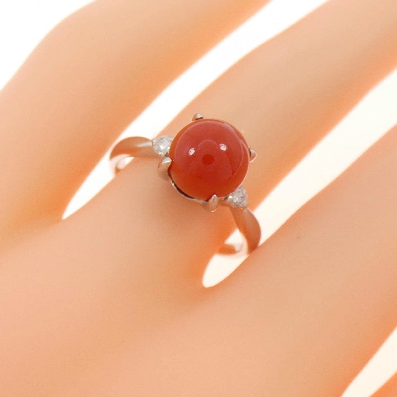 Nhẫn san hô PT900 7.6mm - Hàng hiệu Chính hãng 853685