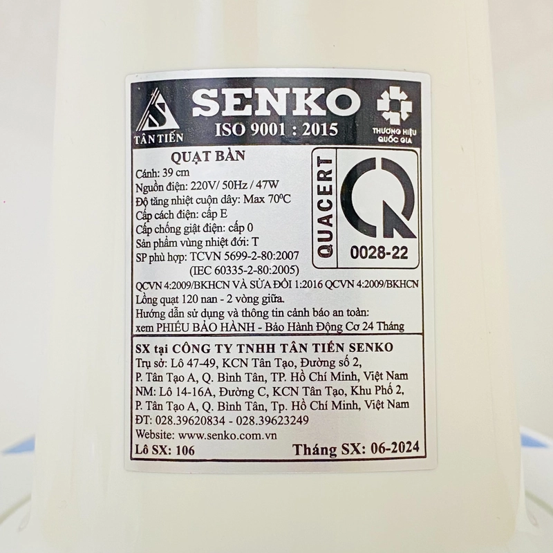 SENKO - Quạt Bàn B1616 (Bảo hành 06/2026) 460424