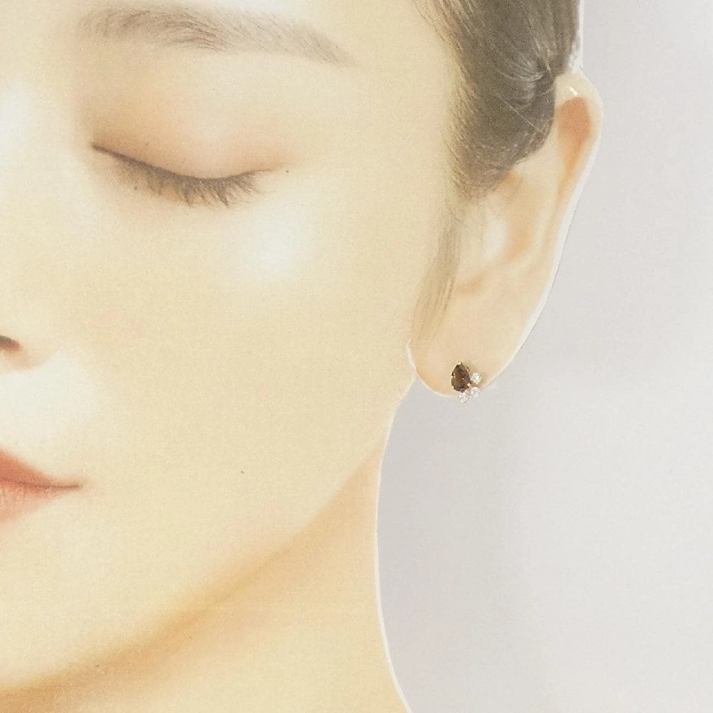 K10YG Đá quý khói Bông tai - Hàng hiệu Authentic 874071