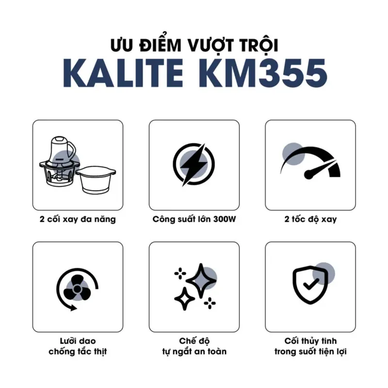 Máy xay thịt KALITE KM355 – Đa năng, dung tích 2L, xay nhanh mịn chỉ trong vài giây 593224